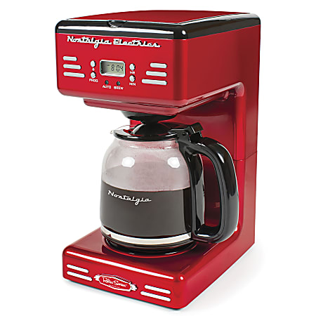 Nostalgia Retro 12-Cup Programmable Coffee Maker, Red