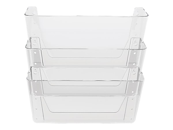 Deflecto Stackable Wall Pocket File, 3 Pack, Clear