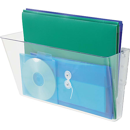 deflecto Single Unit Stackable DocuPockets - 1 Compartment(s) - 7" Height x 16.3" Width x 4" Depth - Wall Mountable - Clear - 1Each