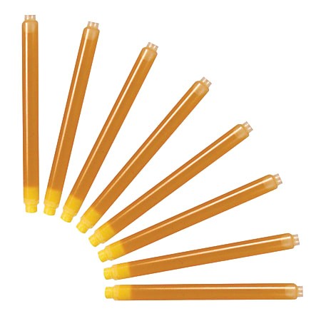 Monteverde® Magnum-Size Fountain Pen Ink Cartridge Refills, Yellow, Pack Of 8 Refills