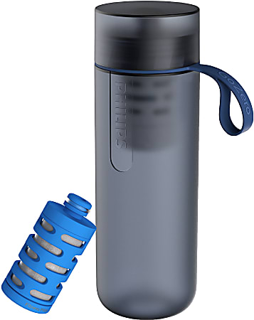 Philips Water GoZero Active BPA-Free Water Bottle with River/Lake/Spring Water Filter for Hiking Camping, Sport Squeeze Water Bo