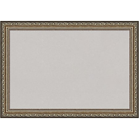 Amanti Art Rectangular Non-Magnetic Cork Bulletin Board, Gray, 20” x 14”, Parisian Silver Wood Frame