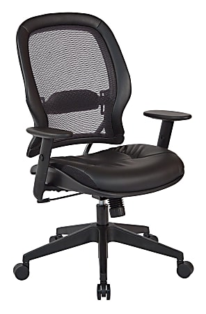 Office Star™ Bonded Leather High-Back Executive Chair, Black