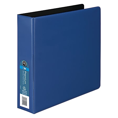 Wilson Jones® Premium Binder With Single-Touch Locking No-Gap D-Rings, 2" Rings, 55% Recycled, Blue