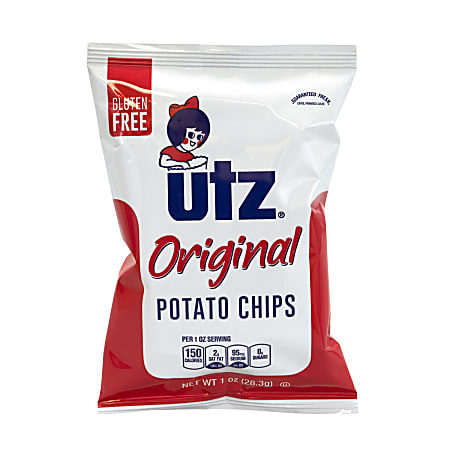 Utz Original Potato Chips, 1 Oz, Pack Of 60 Bags