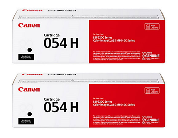 Canon® 054H Black High Yield Toner Cartridges, Pack Of 2, 3028C001