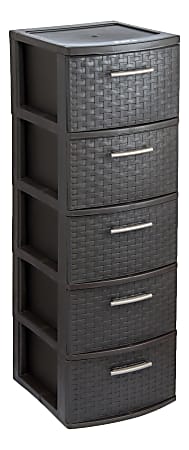 black plastic dresser Inval Infinity 5 Drawer Storage Cabinet 39 H x 12 58 W x 14 58 D Espresso midi_dress Metallic Glitter Dresses and Color:TEAL Dear buyer