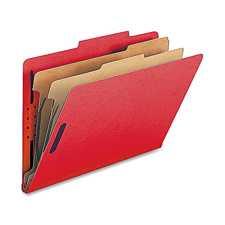 Nature Saver 2-Divider Classification Folders, Legal Size, Bright Red, Box Of 10