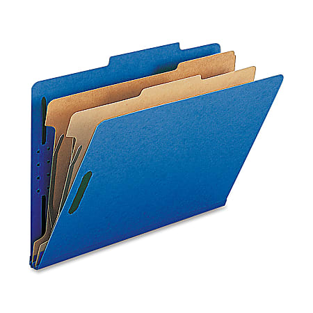 Nature Saver 2-Divider Classification Folders, Legal Size, Dark Blue, Box Of 10