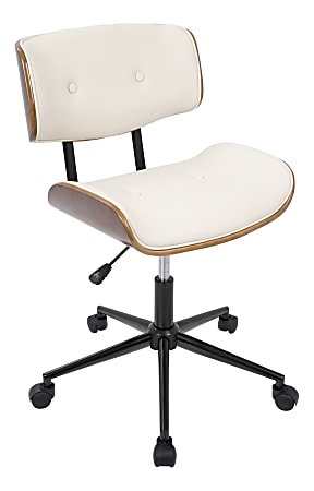 LumiSource Lombardi Office Chair WalnutCream Office Depot