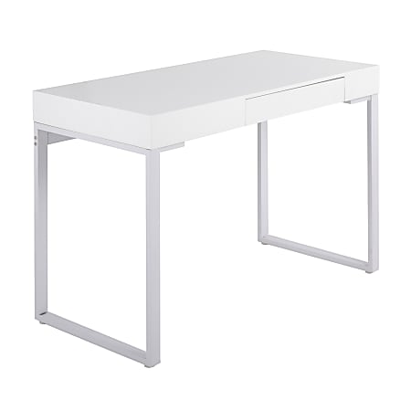 LumiSource Drift 44"W Writing Desk, White