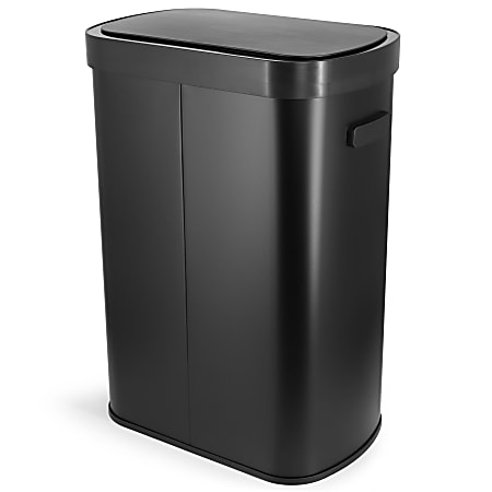 Elama 13 Gallon Plastic Automatic Sensor Hands Free Trash Can 25
