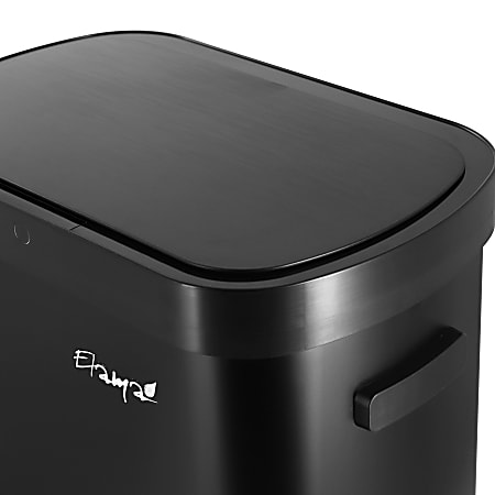 Elama 13 Gallon Plastic Automatic Sensor Hands Free Trash Can 25