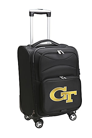 Denco Sports Luggage Expandable Upright Rolling Carry-On Case, 21" x 13 1/4" x 12", Black, Georgia Tech Yellow Jackets