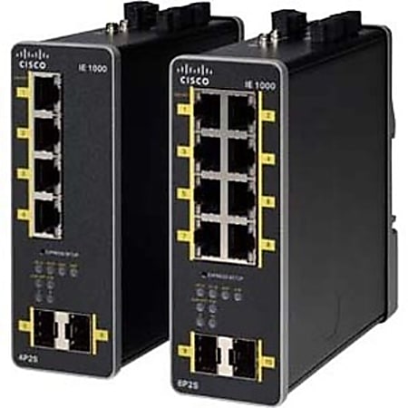 Cisco IE 1000-8P2S-LM Industrial Ethernet Switch - 8 Ports - Manageable - Gigabit Ethernet, Fast Ethernet - 1000Base-X, 10/100Base-TX - 2 Layer Supported - Modular - 2 SFP Slots - Twisted Pair, Optical Fiber - Rail-mountable