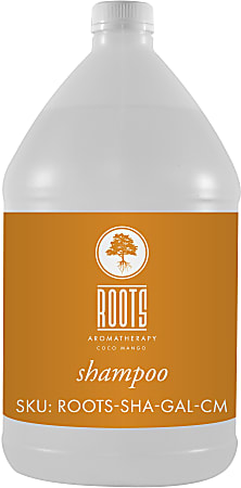 Hotel Emporium Bulk Shampoo, 1 Gallon, Roots Aromatherapy Coco Mango, Case Of 4 Bottles