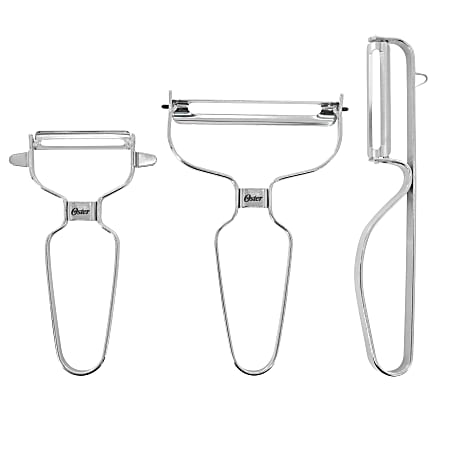 Oster Baldwyn 3-Piece Stainless Steel Lightweight Peeler Set, Silver