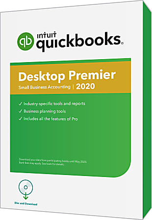 Intuit® QuickBooks® Desktop Premier 2020, Disc & Download