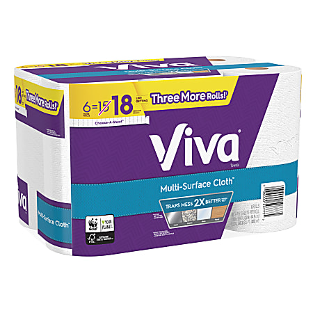 VIVA Signature Cloth Paper Towels 6=9 rolls Multi-Surface cleaning rags 