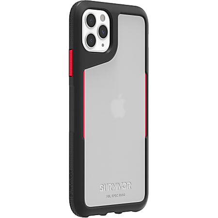Survivor Endurance for iPhone 11 Pro Max - For Apple iPhone 11 Pro Max Smartphone - Pebbled Texture - Black, Red, Cleart)