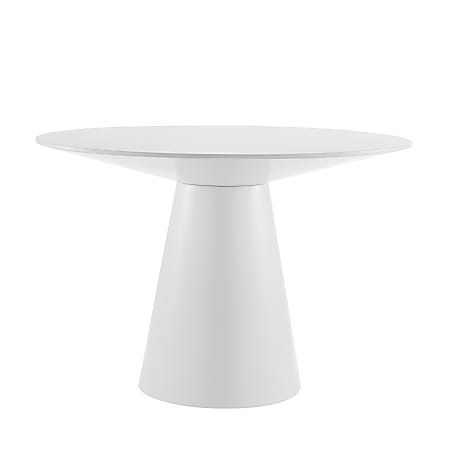Eurostyle Wesley Round Dining Table, 30"H x 43-1/2"W x 43-1/2"D, Matte White