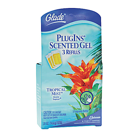 Glade® PlugIn® Refills, Tropical Mist, Pack Of 3