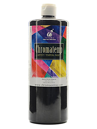 Chroma ChromaTemp Artists' Tempera Paint, 32 Oz, Black