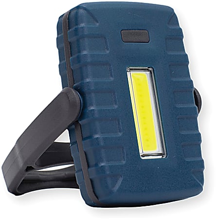 Carson Compact COB LED Flashlight With Hook & Stand, 3-5/16” x 5/8”, Blue