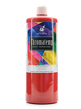 Chroma ChromaTemp Artists' Tempera Paint, 32 Oz, Red
