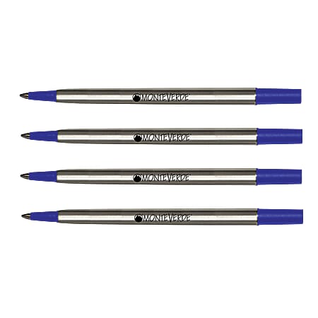 Monteverde® Rollerball Refills For Parker Rollerball Pens, Fine Point, 0.5 mm, Blue, Pack Of 4