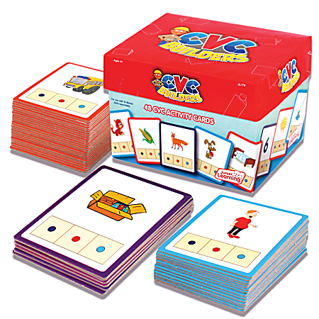 Junior Learning CVC Builders Activity Cards, Grades K-1, Set Of 48 Cards