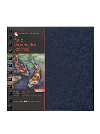 Speedball Hand Book Journal Co. Field Watercolor Journals, 6" x 6", 24 Sheets, Deep Blue, Pack Of 2