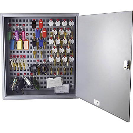 Steelmaster Flex Key Cabinet - 11" x 3.8" x 14.5" - Hinged Door(s) - Sturdy, Durable, Scratch Resistant, Chip Resistant, Key Lock - Gray - Plastic, Steel - Recycled - Assembly Required