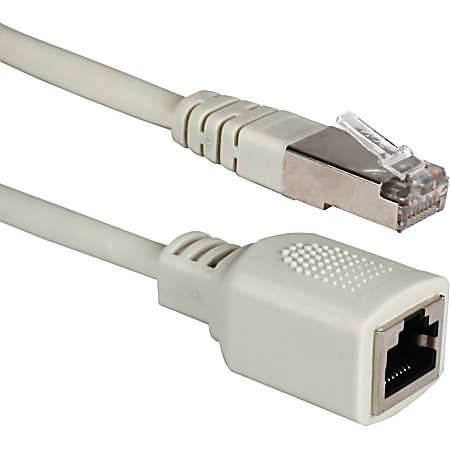QVS Premium CAT5e/RJ45 PortSaver Shielded Gray Extension Cable - 3 ft Category 5e Network Cable for Network Device, Hub - First End: 1 x RJ-45 Male Network - Second End: 1 x RJ-45 Female Network - Extension Cable - Shielding - Gray