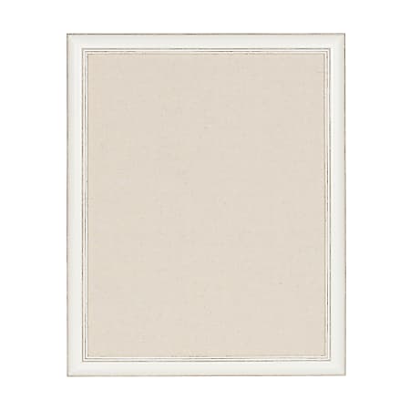 Kate and Laurel Macon Non-Magnetic Framed Linen Fabric Pinboard, 23” x 29”, Beige, White Plastic Frame