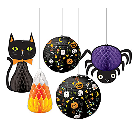 Amscan Paper Halloween Hanging Bouquet, Multiple Sizes, 2 Per Pack, Case Of 2 Packs