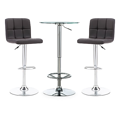 Powell Ronan 3-Piece Pub Table Set, Chocolate