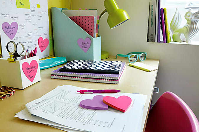Saktopdeco 4 Pads Small Heart Sticky Notes Pink Sticky Notes Valentines  Sticky Notes for Women Self-Stick Memo Pads for Office School Home - Yahoo  Shopping
