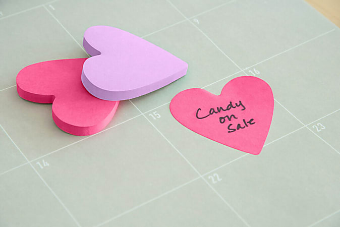 Post it Notes Super Sticky Die Cut Heart Shape 300 Total Notes Pack Of 2  Pads 3 x 3 PurplePink 150 Notes Per Pad - Office Depot