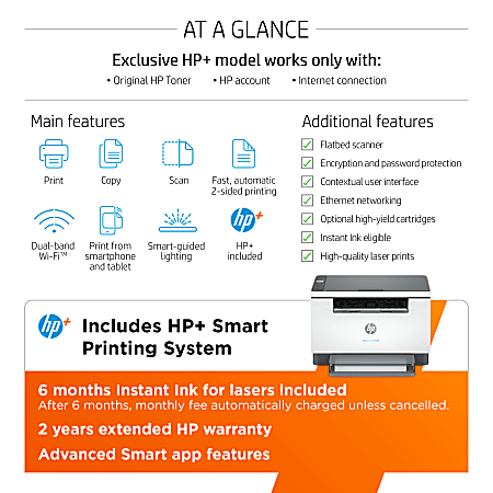 HP LaserJet M234dwe Imprimante Laser tout en un – Monochrome – 6 mois  d'Instant Ink inclus avec HP+ (Photocopie, Scan, Impression, Recto/Verso,  Wifi)