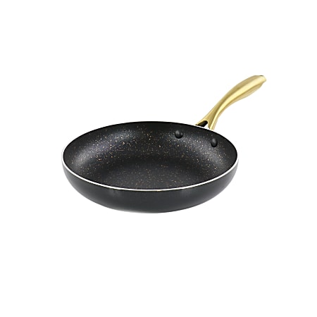 Gibson Home Ellsworth Aluminum Nonstick Frying Pan, 8”, Black/Gold