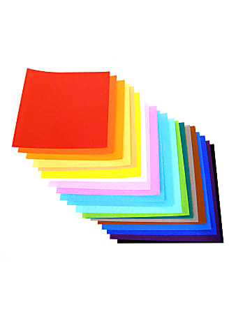 Yasutomo Fold'ems Origami Paper, 9 3/4", Assorted Bright Colors, Pack Of 100