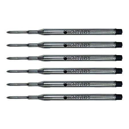Monteverde® Ballpoint Refills For Sheaffer Ballpoint Pens, Medium Point, 0.7 mm, Blue/Black, Pack Of 6 Refills