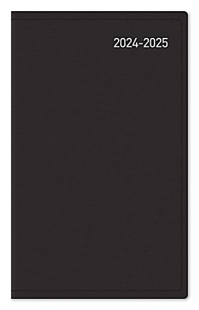 2024-2025 Office Depot® Brand Weekly Academic Planner, 4" x 6-3/8", 30% Recycled, Black, July 2024 To June 2025