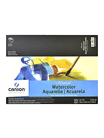 Canson Montval® Watercolor Paper, 15" x 20", 12 Sheets