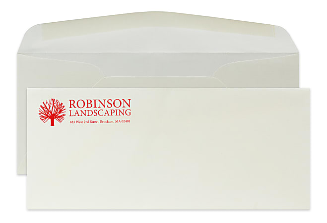 Custom 1-Color Flat Print #10 Envelopes, Classic Crest®, 4-1/8" x 9-1/2", Natural White, Box Of 250 Envelopes