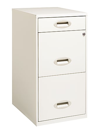 Realspace® 18"D Vertical 3-Drawer File Cabinet, Pearl White