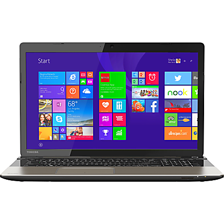 Toshiba Satellite S75-B7248 17.3" LCD Notebook - Intel Core i7 i7-4710HQ Quad-core (4 Core) 2.50 GHz - 8 GB DDR3L SDRAM - 1 TB HDD - Windows 8.1 64-bit - 1920 x 1080 - TruBrite - Brushed Aluminum in Satin Gold