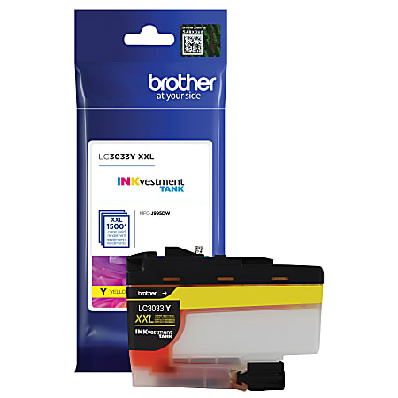 Brother® LC3033 INKvestment Yellow High-Yield Ink Tank, LC3033Y