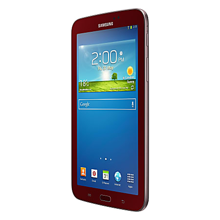 Samsung Galaxy Tab 3 SM-T210R Tablet - 7" - 1 GB - Marvell ARMADA PXA986 Dual-core (2 Core) 1.20 GHz - 8 GB - Android 4.1.2 Jelly Bean - 1024 x 600 - Plane to Line (PLS) Switching - Garnet Red